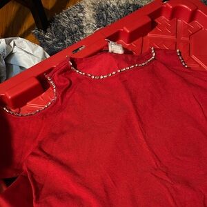 Chico's Red Embellished Top